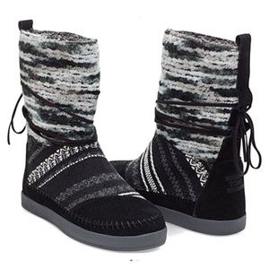 TOMS Women’s Suede Textile Mix Nepal Boots Black